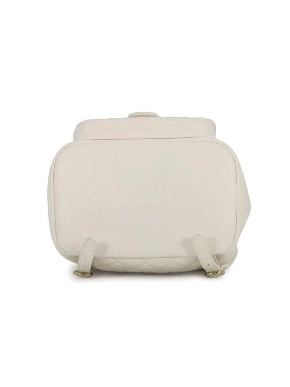 Chanel Backpack Quilted CC Logo Lambskin White
